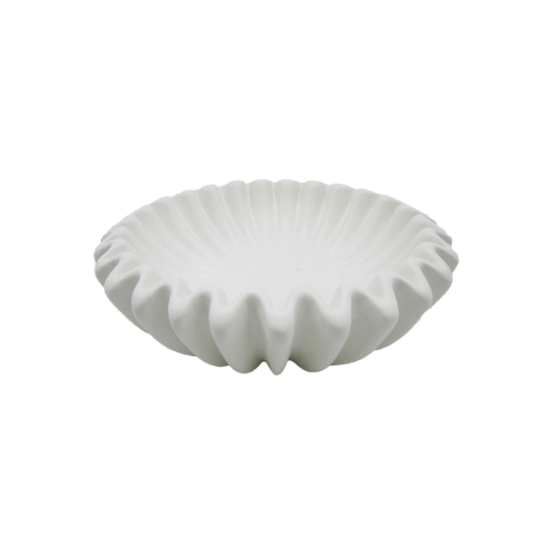 Coupelle vide poche ondulé blanche porcelaine