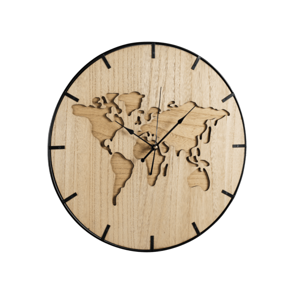 HORLOGE EN BOIS ET MÉTAL - DIAM. 40